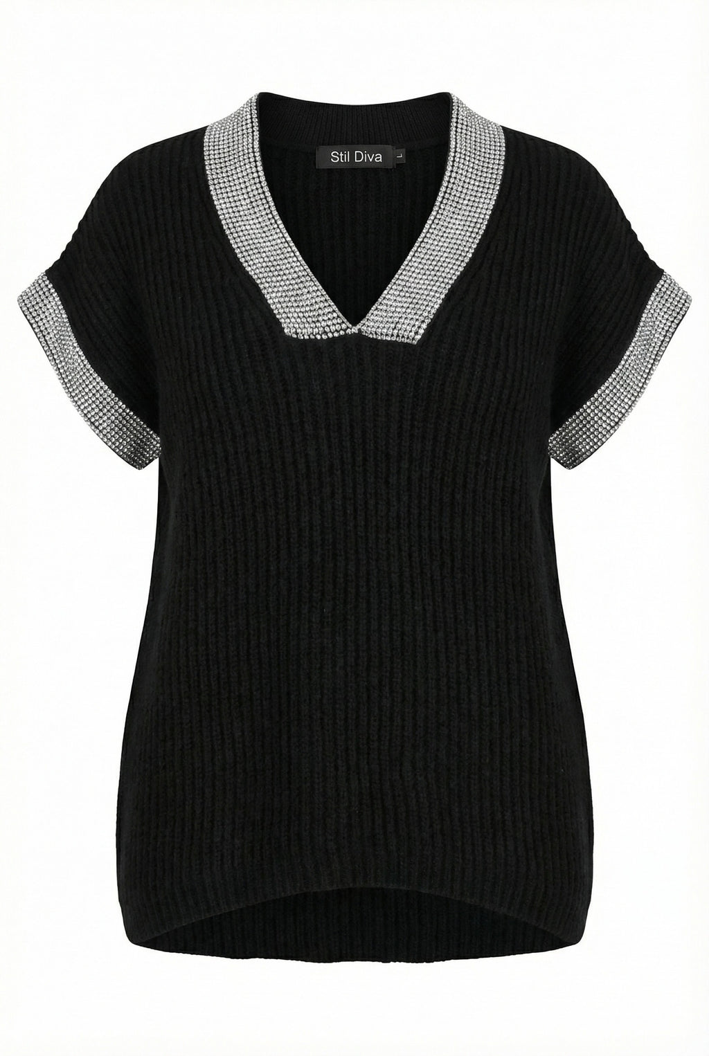 V Yaka Kısa Kollu Triko Süveter - Şık ve Rahat Tasarım
