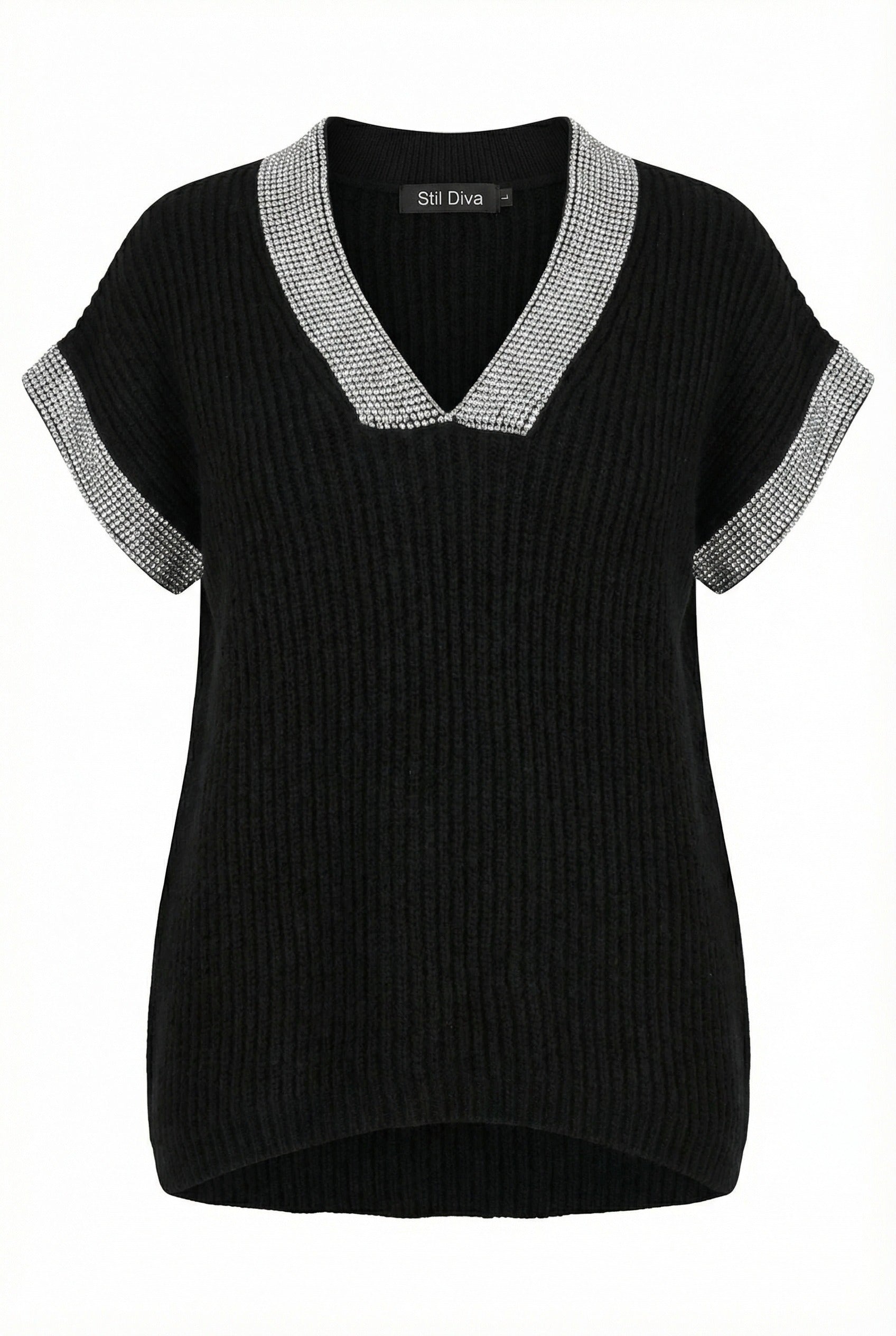 V Yaka Kısa Kollu Triko Süveter - Şık ve Rahat Tasarım