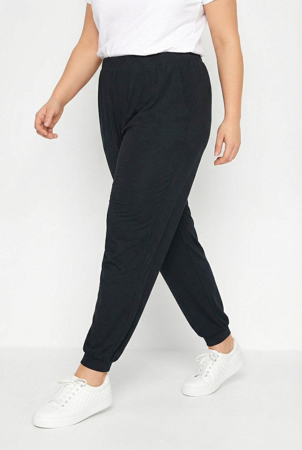 Siyah Cepli İnce Pantolon - Lastikli Bel ile Rahat Kullanım