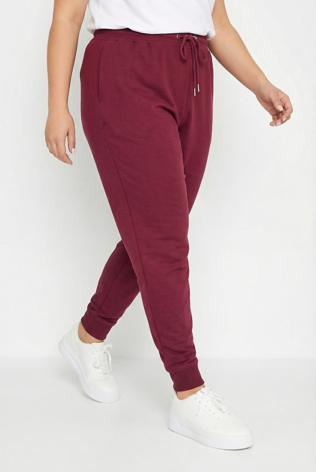 Dar Paça Cepli Jogger Eşofman Altı - Bordo Renk, Konforlu Tasarım