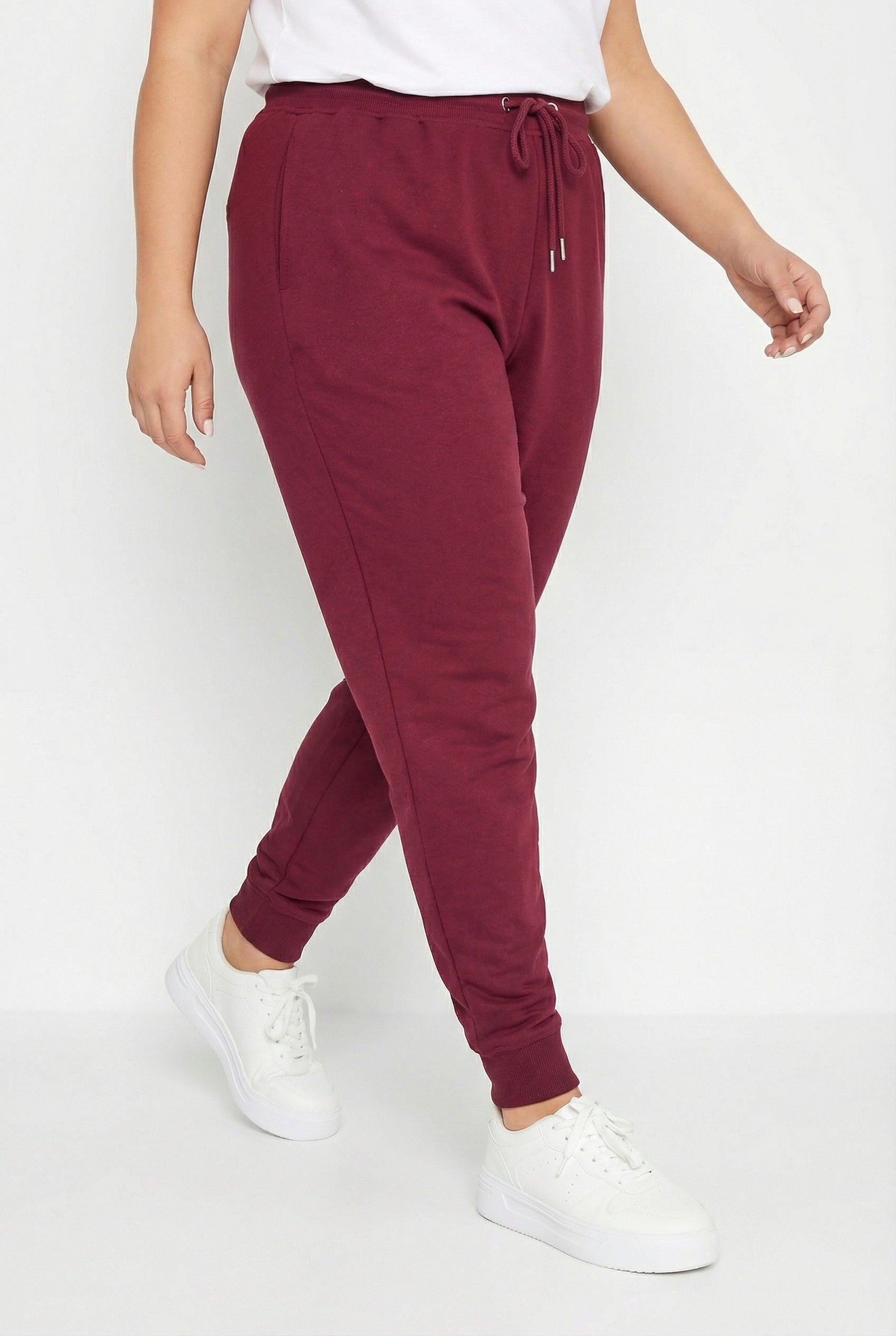 Dar Paça Cepli Jogger Eşofman Altı - Bordo Renk, Konforlu Tasarım