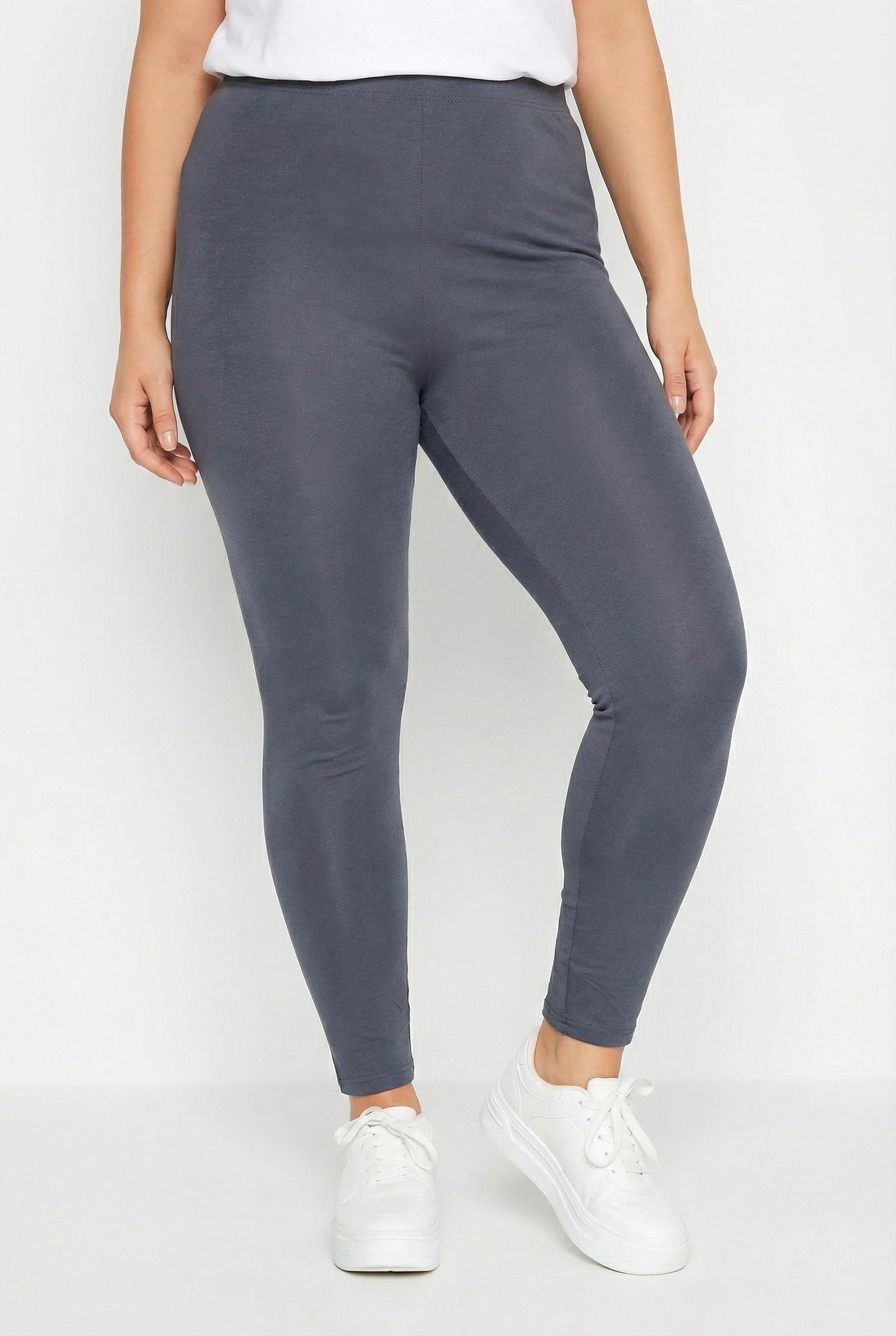 Vücudu Saran Likralı Streç Tayt - Koyu Gri Renk & Farklı Bedenler