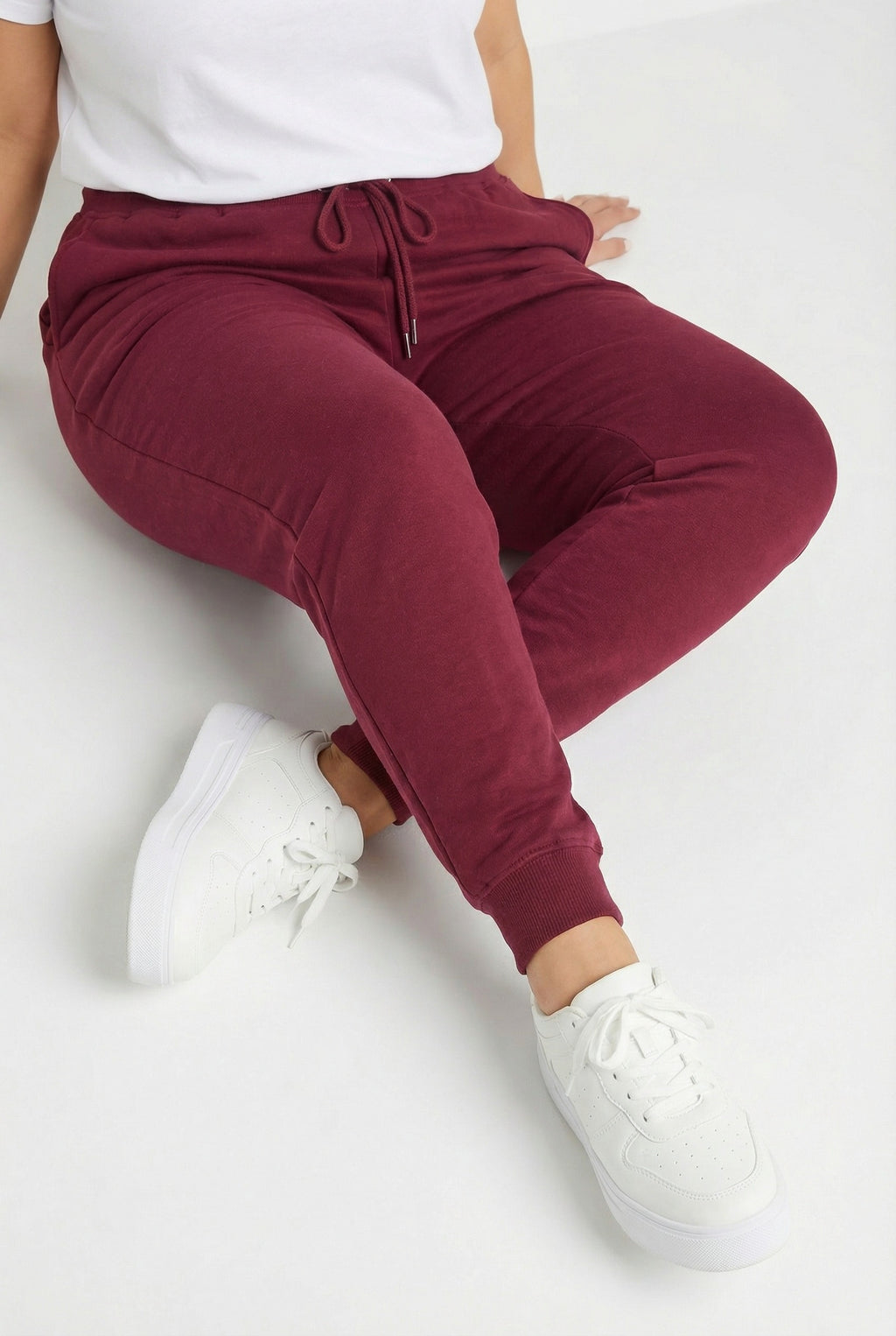 Dar Paça Cepli Jogger Eşofman Altı - Bordo Renk, Konforlu Tasarım