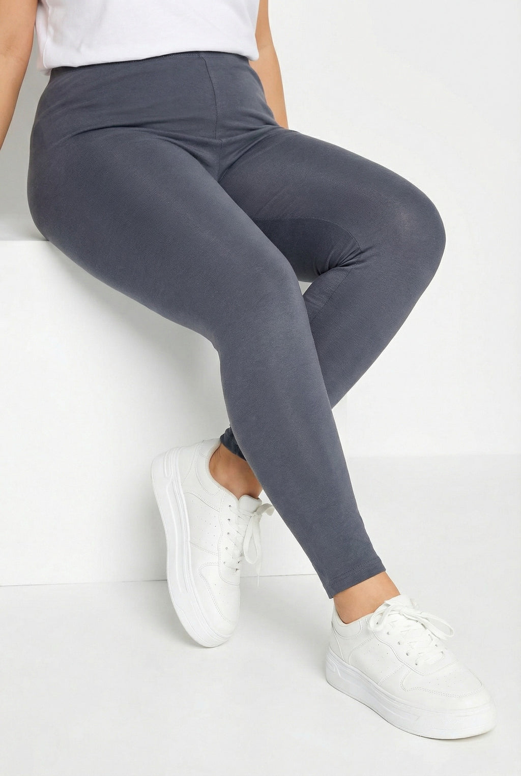 Vücudu Saran Likralı Streç Tayt - Koyu Gri Renk & Farklı Bedenler