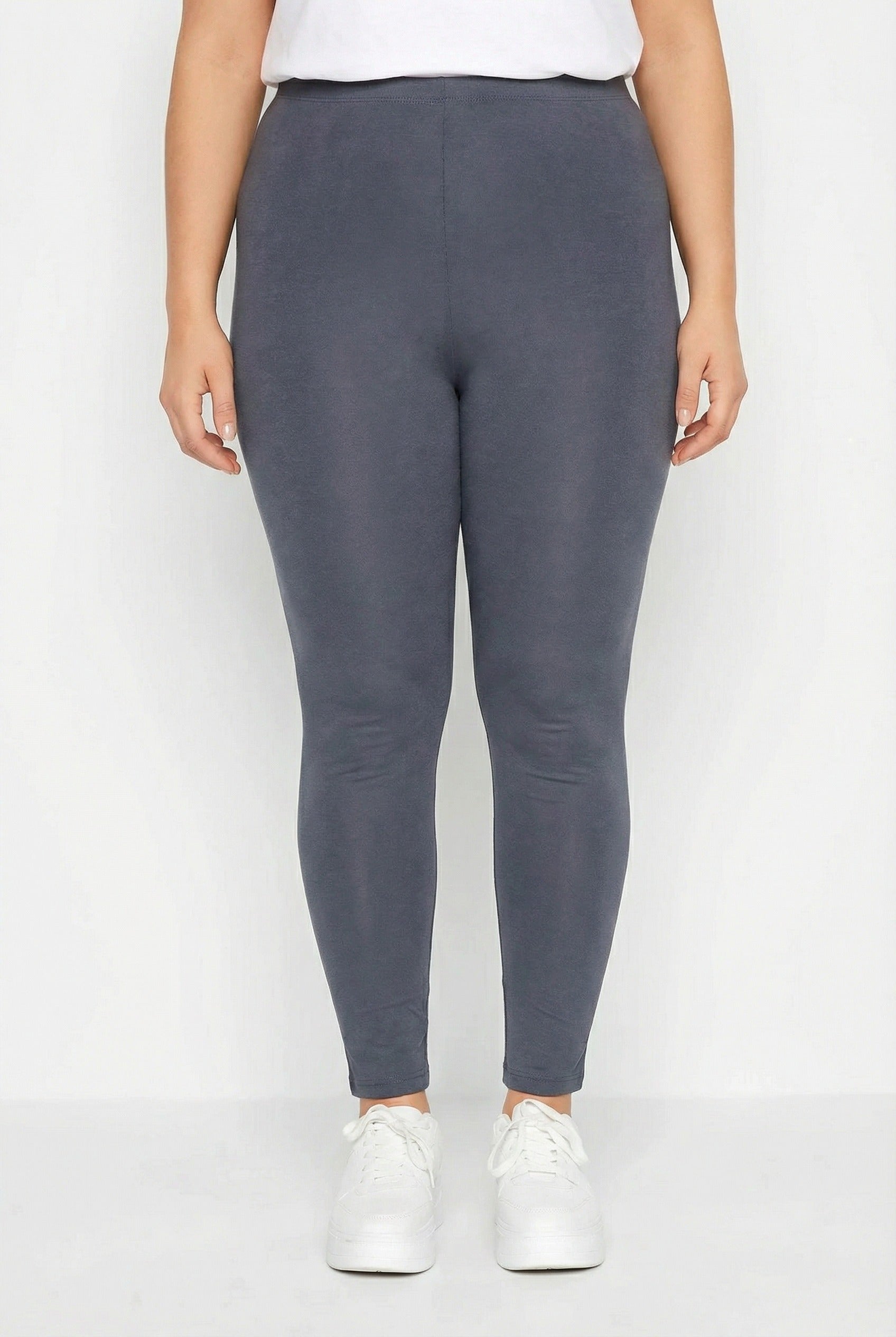 Vücudu Saran Likralı Streç Tayt - Koyu Gri Renk & Farklı Bedenler