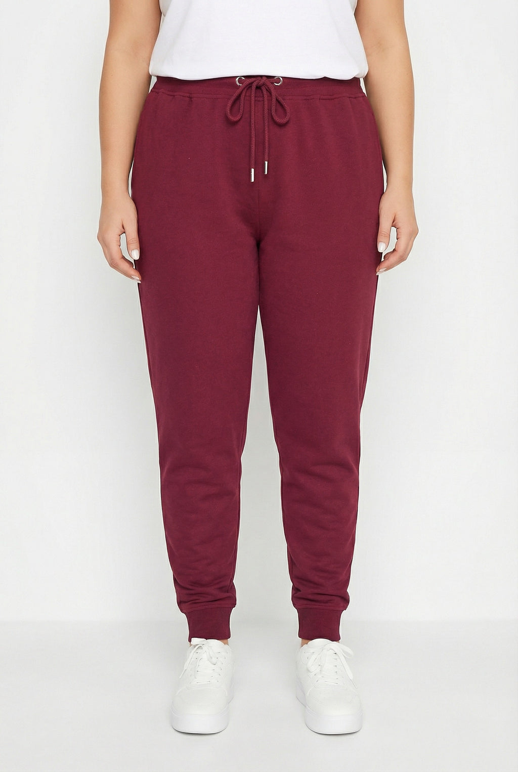 Dar Paça Cepli Jogger Eşofman Altı - Bordo Renk, Konforlu Tasarım