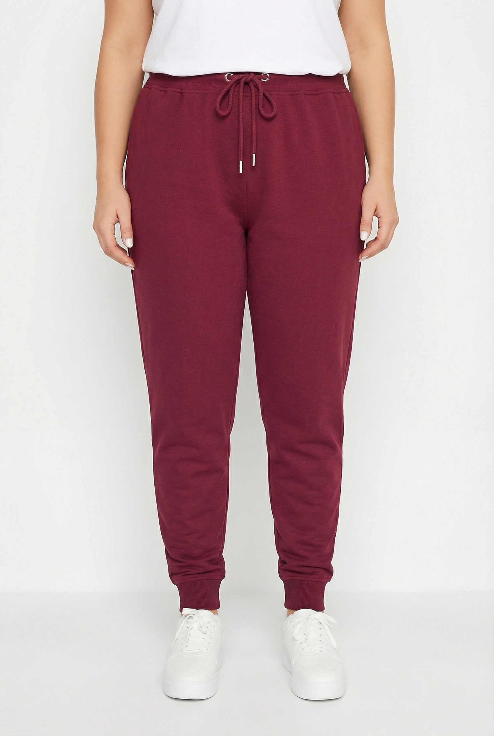 Dar Paça Cepli Jogger Eşofman Altı - Bordo Renk, Konforlu Tasarım