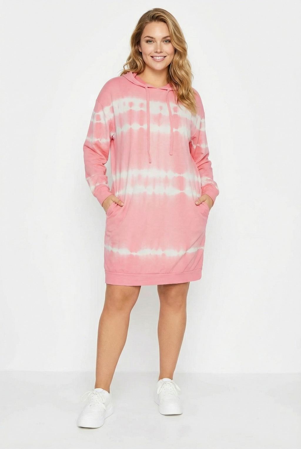 Kapusonlu Pembe Uzun Kesim Cepli Sweatshirt - Rahat ve Şık