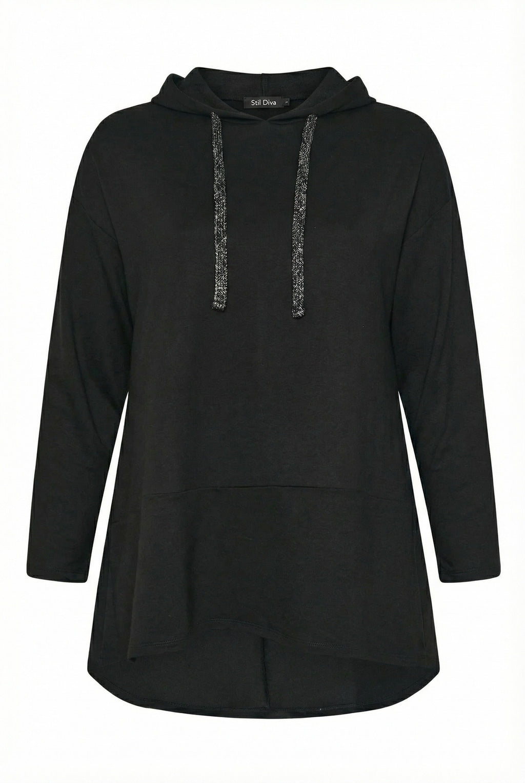 Asimetrik Kesim Kapüşonlu Uzun Sweatshirt - Rahat ve Şık Tasarım