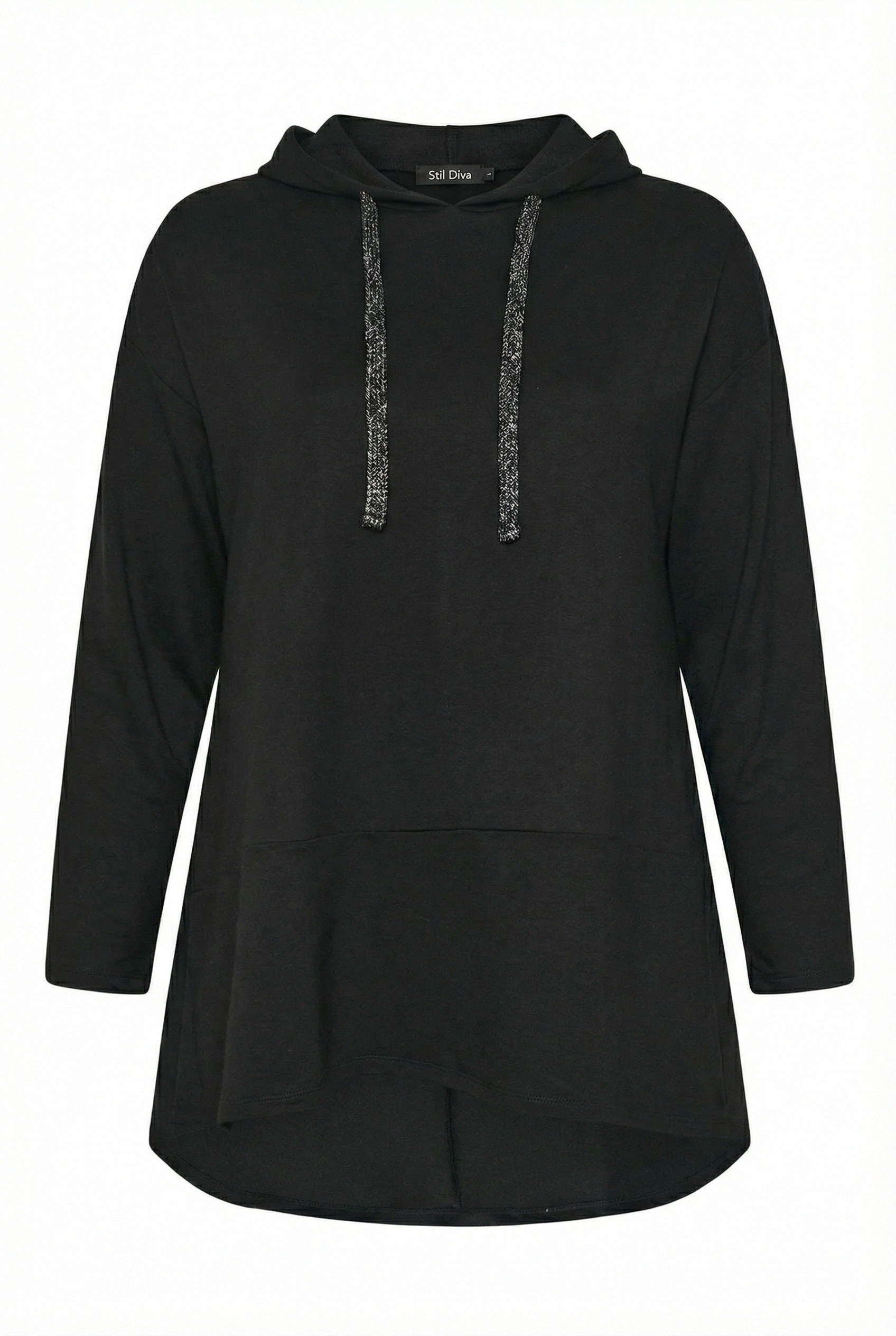 Asimetrik Kesim Kapüşonlu Uzun Sweatshirt - Rahat ve Şık Tasarım