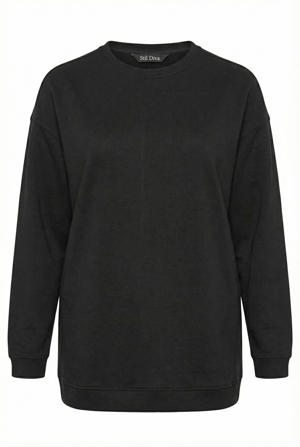 Siyah Uzun Kollu Basic Sweatshirt - Rahat ve Şık Tasarım