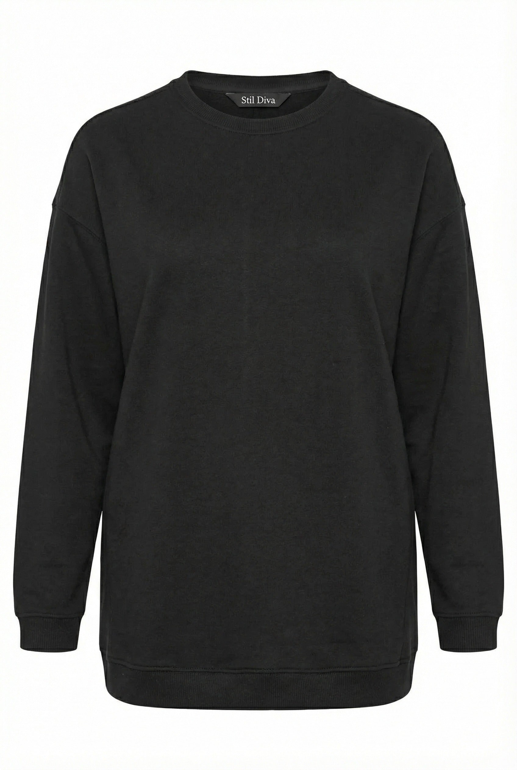 Siyah Uzun Kollu Basic Sweatshirt - Rahat ve Şık Tasarım