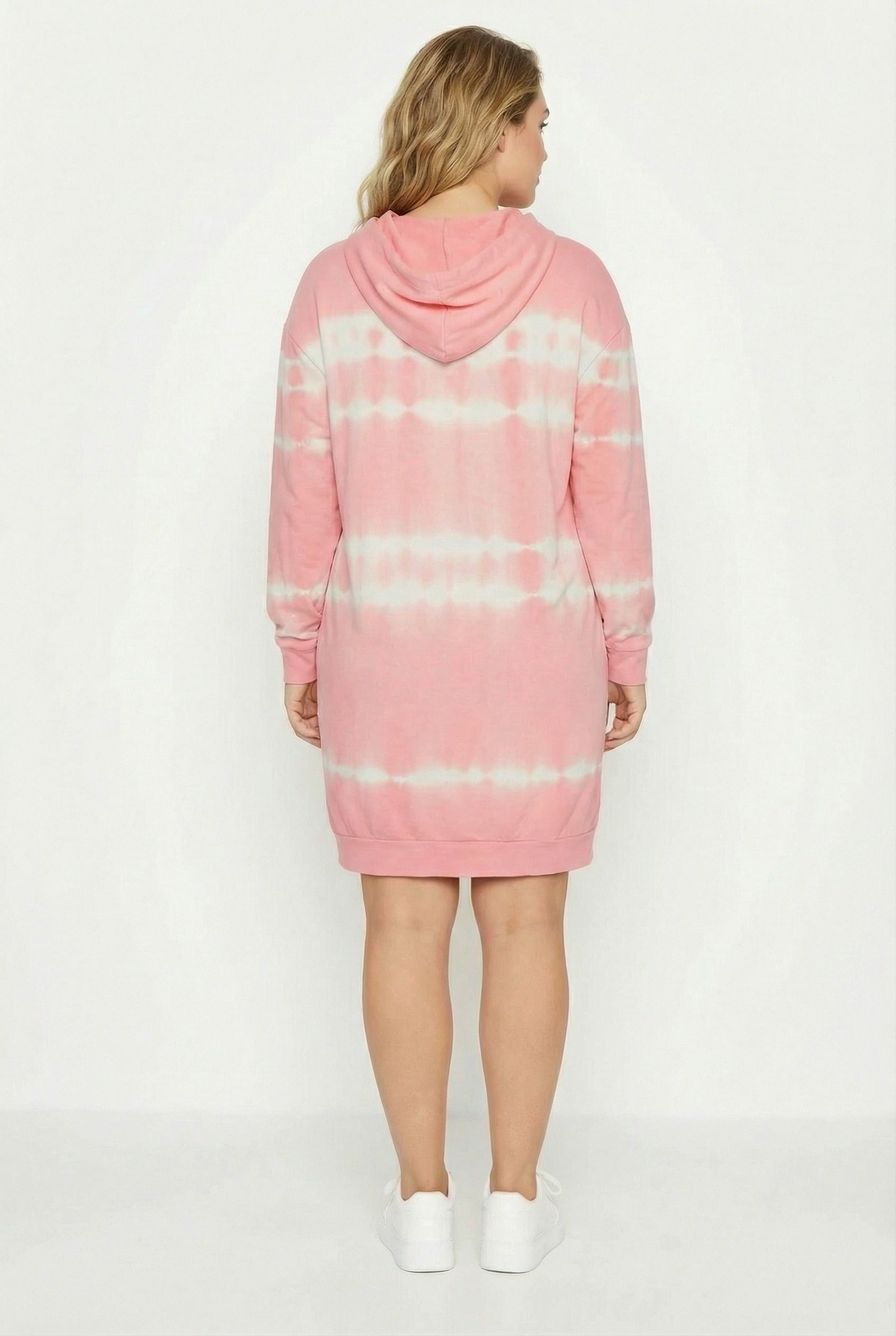 Kapusonlu Pembe Uzun Kesim Cepli Sweatshirt - Rahat ve Şık