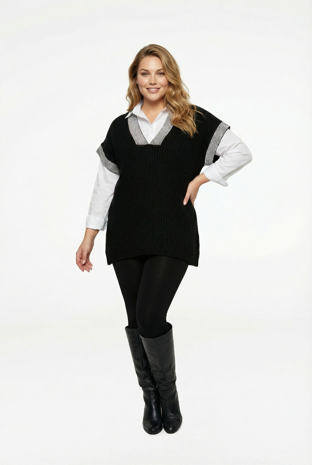 V Yaka Kısa Kollu Triko Süveter - Şık ve Rahat Tasarım