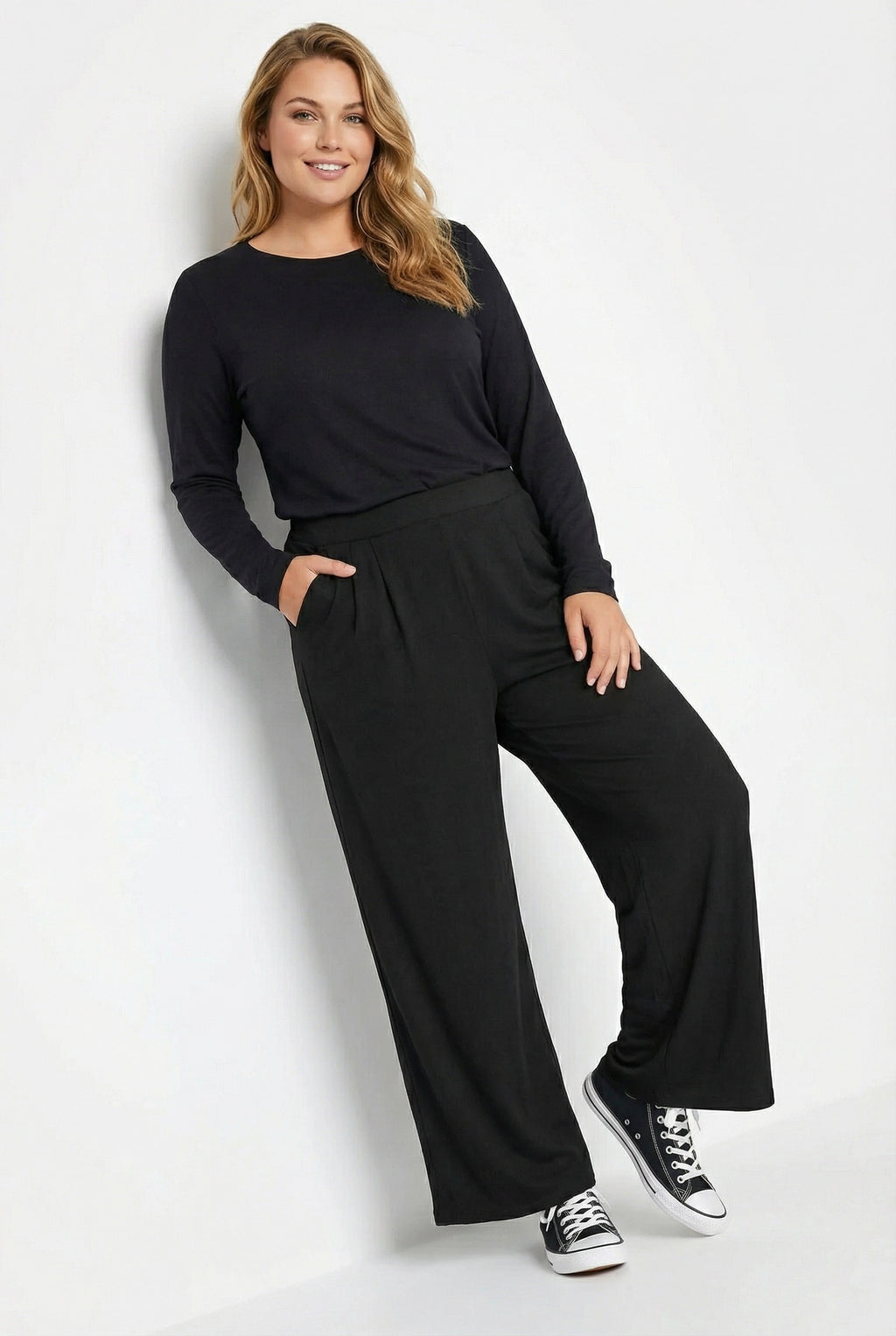 Beli Lastikli Cepli Geniş Paça Pantolon - Şık ve Rahat Tasarım