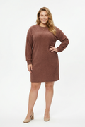 Kahve Renk Uzun Kollu Düz Kesim Elbise - Rahat ve Şık Seçim