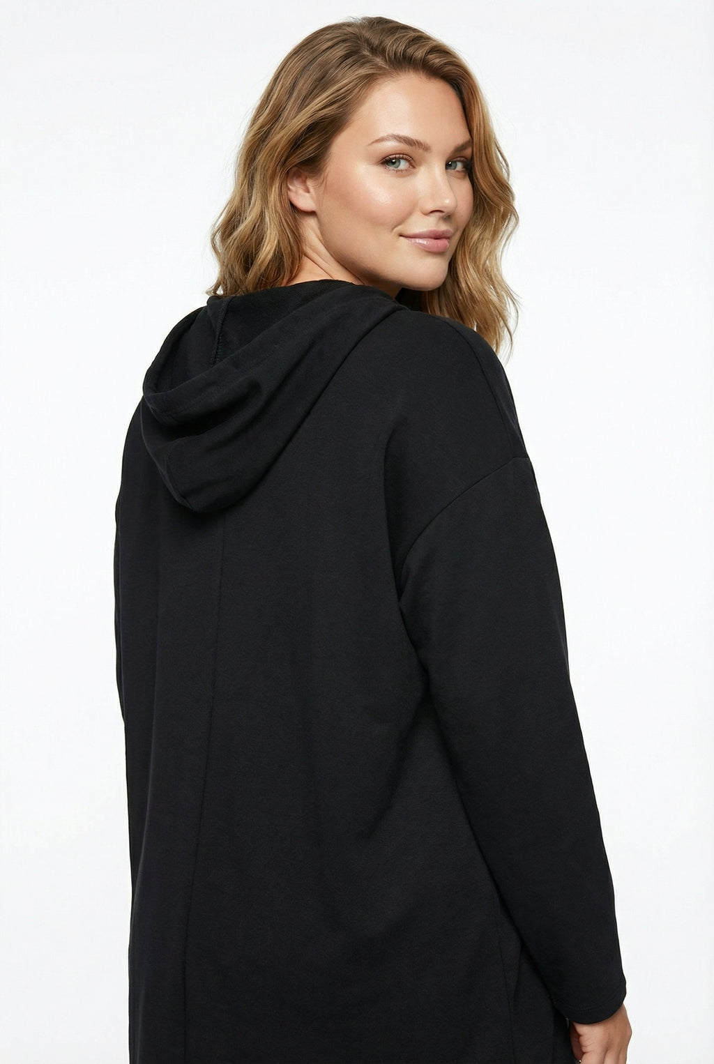 Asimetrik Kesim Kapüşonlu Uzun Sweatshirt - Rahat ve Şık Tasarım