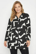 Soyut Desenli Uzun Kollu Gömlek - Şık ve Rahat Tasarım