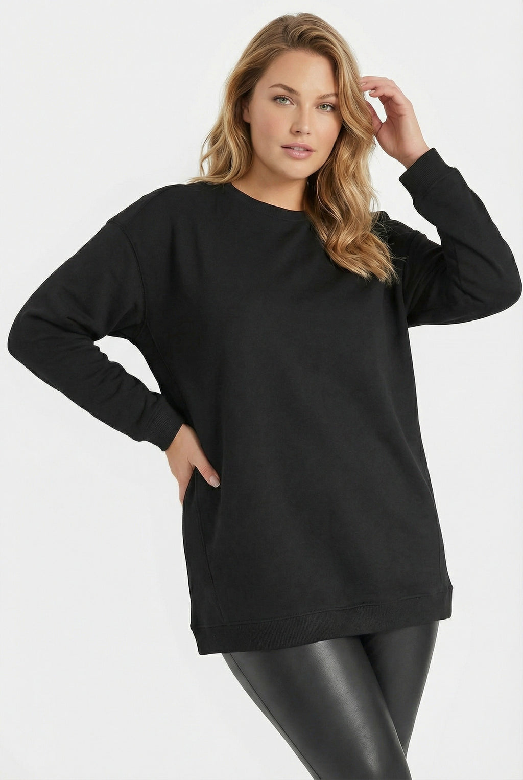 Siyah Uzun Kollu Basic Sweatshirt - Rahat ve Şık Tasarım