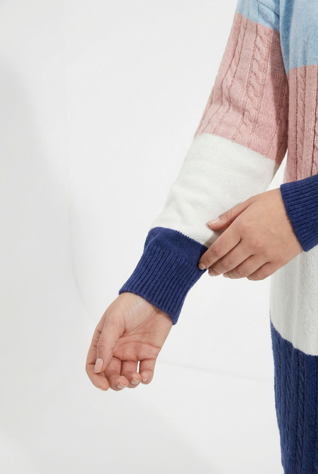 Renk Bloklu Uzun Kollu Triko Hırka - Çok Renkli, Rahat Kesim