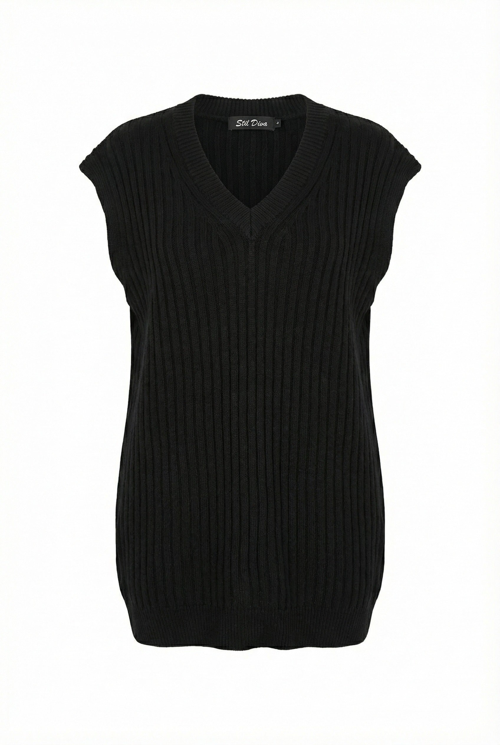 V Yaka Kısa Kollu Triko Süveter - Şık ve Rahat Tasarım